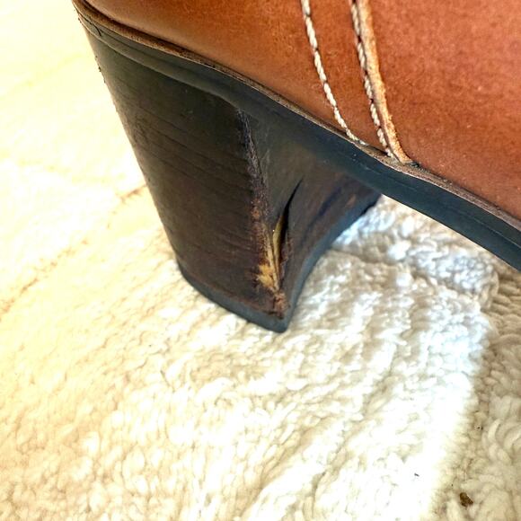 VTG Liz Claiborne Flex Brown Leather Ankle Boots Size 9 Y2K Boho Retro Romantic - Picture 4 of 15